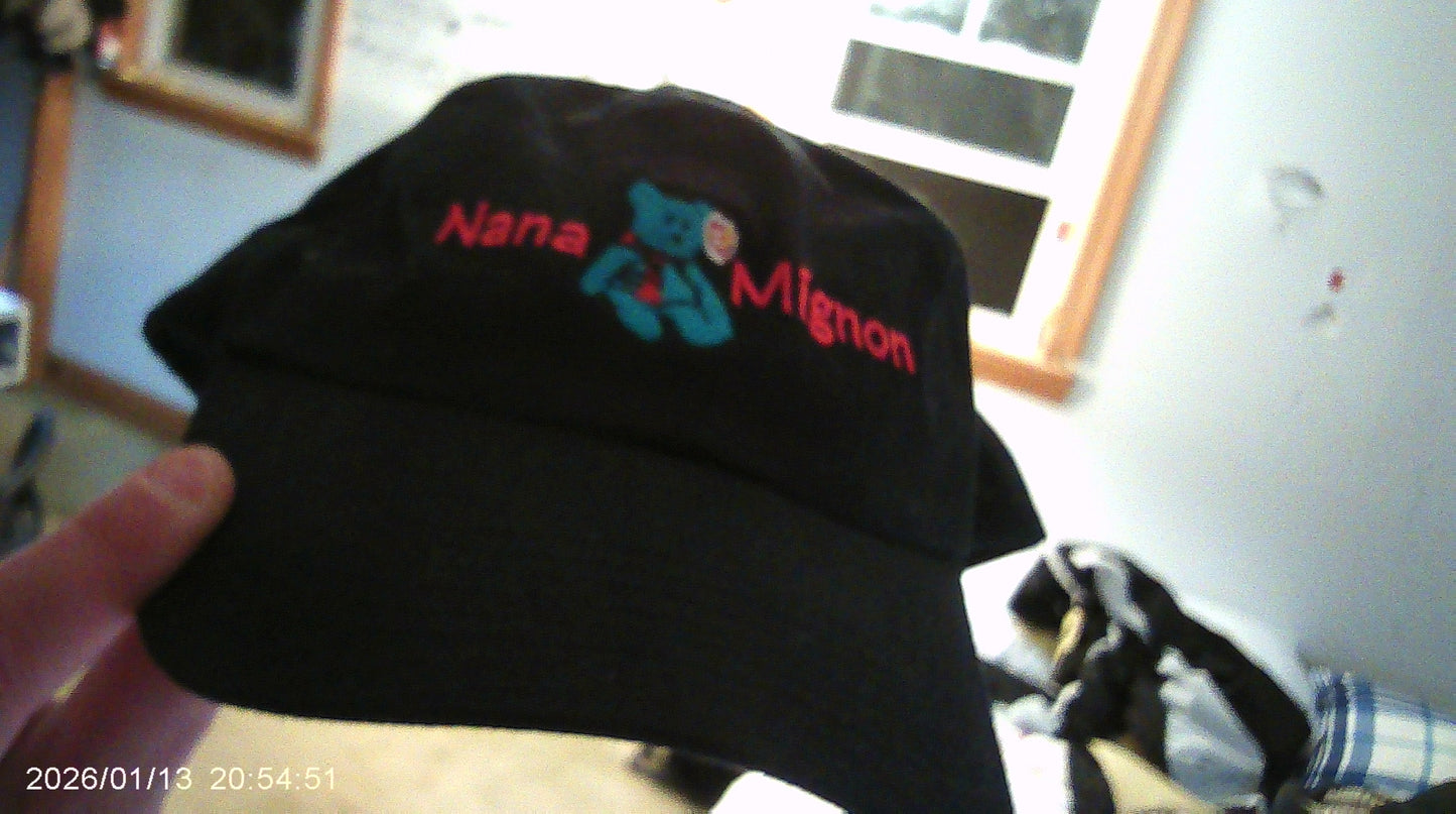 Artificial Intelligence Parasite/NaNa the Bear Mignon logo/6P Dad Hat/RIPSTOP/BLACK
