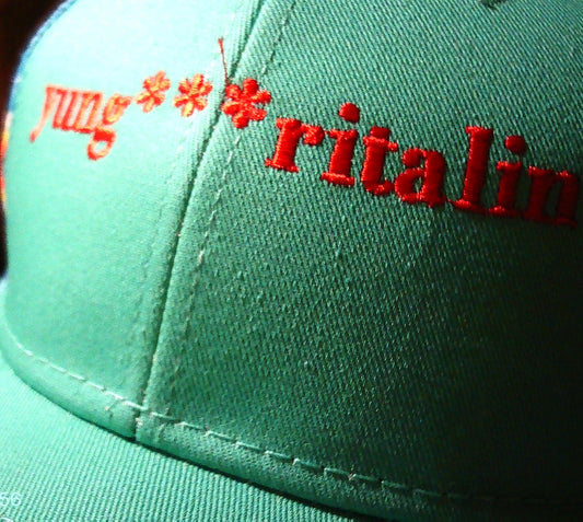 Yung Ritalin/ *** logo Native Pattern 6P Trucker hat/SNAP BACK/TEAL